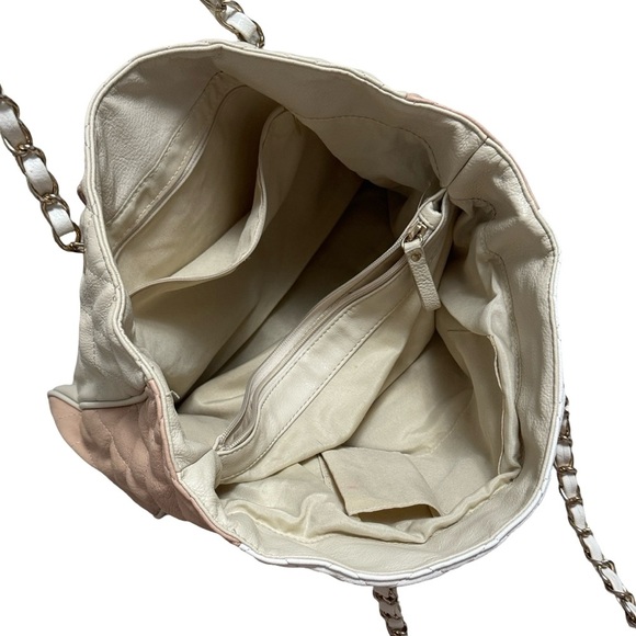 ALDO Quilted Chain Strap Tote Bag – Beige, White & Blush - Picture 5 of 7
